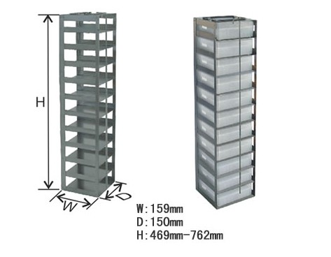 美国精骐         存放100孔带铰链塑料样品盒的卧式冰箱分隔架-CFHT系列