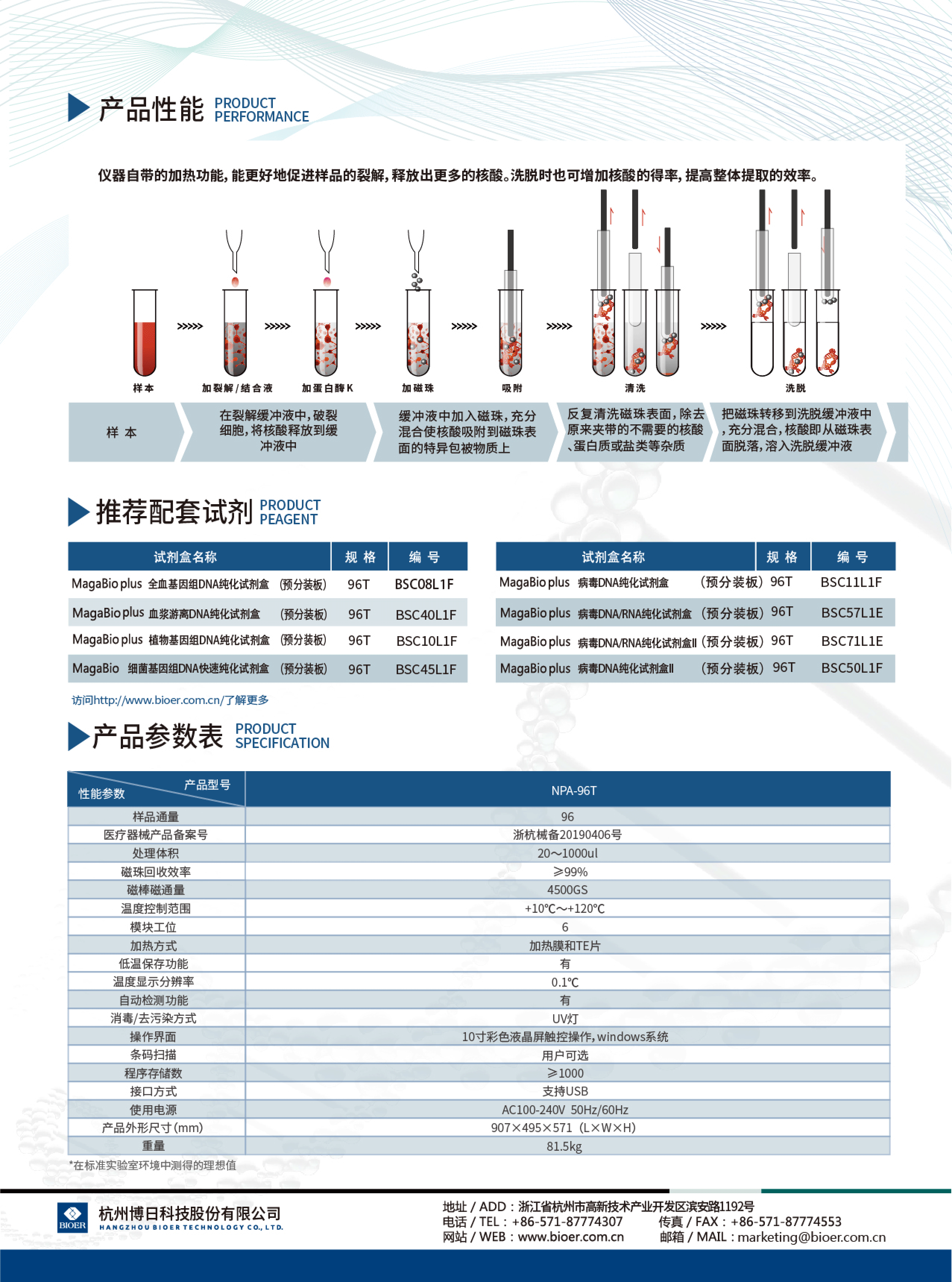 杭州博日         全自动核酸提取纯化仪NAP-96T