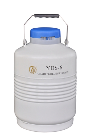 成都金凤贮存型液氮生物容器（小）YDS-6,含六个120MM高的提筒