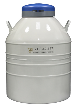 成都金凤储存型液氮生物容器YDS-47-127，含六个120MM高的提筒